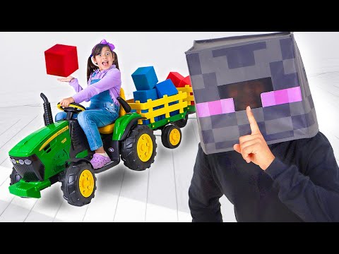 🚜 Ellie Persigue a Enderman de Minecraft por los Bloques Robados