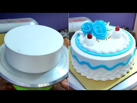 Vanilla cake design| easy cake design| grand line bakery