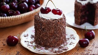 마트에 체리가 있어서 블랙 포레스트 케이크를 미니로 만들었어요. 🍒 / Black Forest Cake Recipe/ Forêt Noire / 포레누아 / 체리 초코 케이크