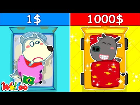 Rico vs Pobre 🥺💰 Wolfoo quer uma cama nova dourada |  Vídeo Educativo  | Wolfoo em Português