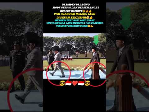 SANGAT BERSEMANGAT ‼️PAK PRABOWO MELAJU J4UH SENDIRIAN DI DEPAN#prabowo #shortviral #moments #gibran