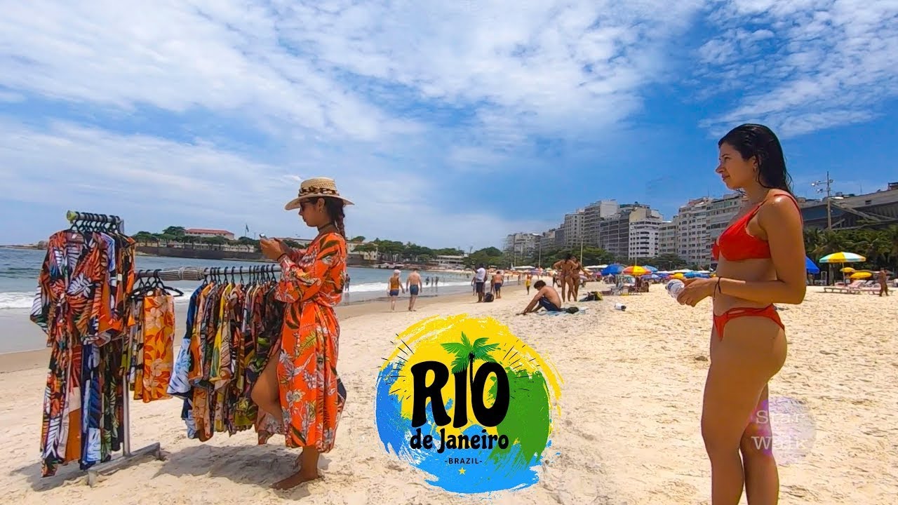 Copacabana, Beach Walk Rio de Janeiro Walking Tour Brazil 🇧🇷