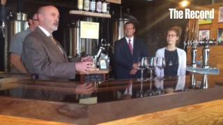 Mayor Patrick Madden speaking at today's Troy Restaurant and Craft Beer Week kickoff event