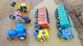 Tata Truck 18 Tyres Volvo Dumper Truck 22 Tyres @ccident Pulling Out Tractor Hero Bike JCB ? CS Toy 