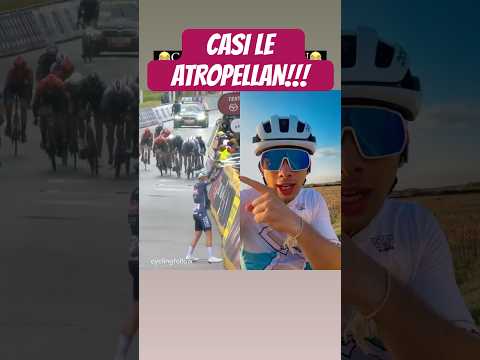 Casi le atropella el pelotón