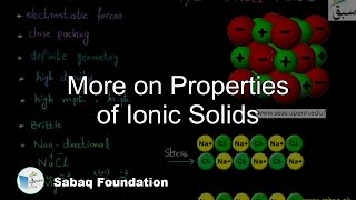 More on Properties of Ionic Solids