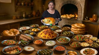 One woman prepared 24 kinds of food - the whole village gathered at one table!