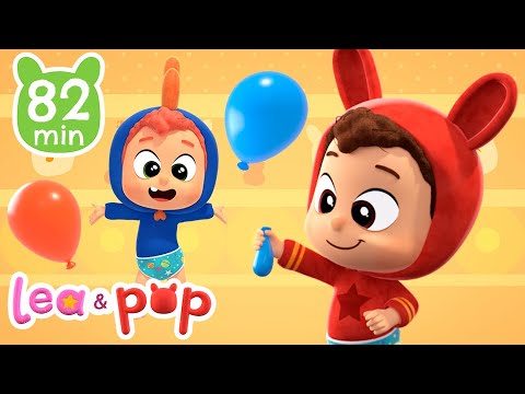 Aprenda cores com os balões do Pop e os pintinhos 🎈🐣 Vídeos educativos de Lea e Pop