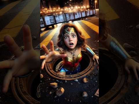 😭 Wonder Girl Trapped Underground! 💔 | Firefighters to the Rescue! 🚒🦸‍♀️ #shorts