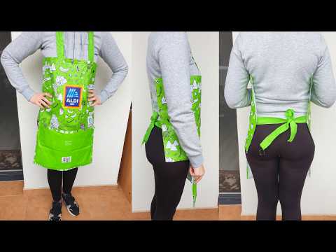 DIY Craft Apron from Aldi Bag Creative Design Ideas - How to make Apron Under 10 Minutes 2026