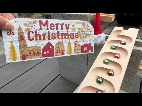 Marble Run ☆ Wooden Wave Slope Simple Course (Christmas Version)