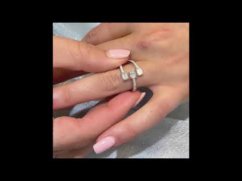 Emerald and Oval Diamond Open Cuff Style Band