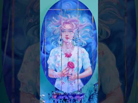 The girl surprised everyone by making a realistic painting #shortsvideo