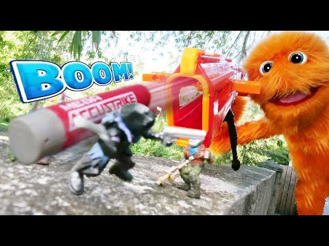 Guerra Nerf: Difusas vs Gergu! 😃 Gergu aprende a jugar justo!