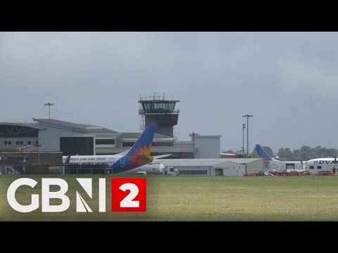 Storm Floris: Live shot from Leeds Bradford Airport