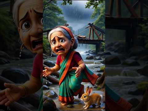 दादी का पुल टूटा? 😱 खरगोश ने बचाया! 🐰✨ #hindistories #youtubeshorts #cartoon #shortfilms