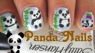 Cute Panda Nails - Diseño de Uñas de Panda - YouTube