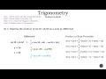 Trigonometry: Product to Sum and Sum to Product Formulas