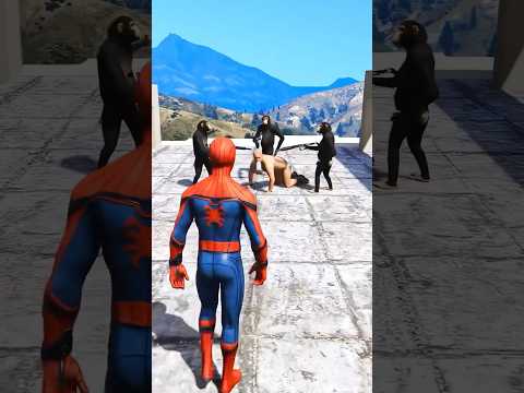انقذت الطفل الصغير من القرود في لعبة GTA مود سبايدرمان للموبايل هتموت من الضحك 😂♥️
