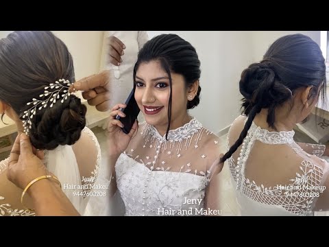 Subtle yet bold makeup with twisted wedding hair style | Kochi