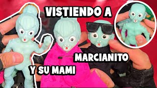 VISTIENDO a Marcianito y su MAMÁ 👗👚 #ropa #moda #funny #tutorial #aliens #mamá #humor #comedia