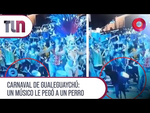 #Telenueve |  Carnaval de Gualeguaychú: un músico le pegó a un perro