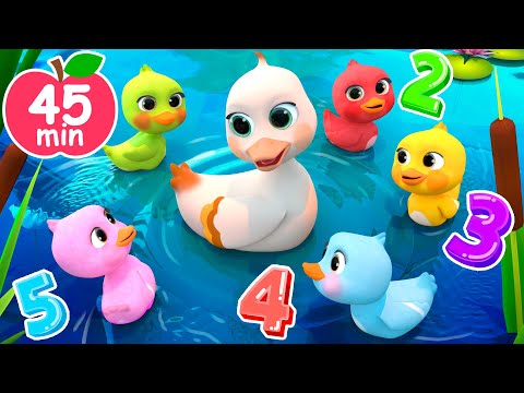 5 Colorful Rainbow Little Ducks | Newborn Baby Songs & Nursery Rhymes