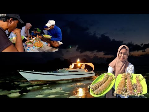 Bermalam dikabin boat & Hunting udang mantis, teripang pasir hasil langsung dimasak