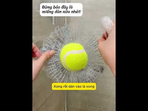 Tôi đã đánh quả bóng tennis dính vào kính rồi