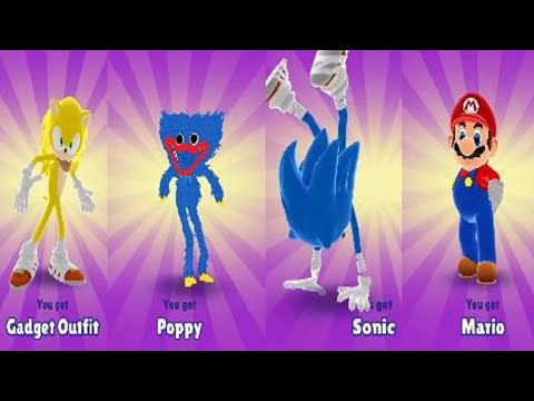 Sonic boom vs Mario vs Super Sonic vs Poppy - Subway Surf Gameplay HD 2024 play by Kim Jenny 100