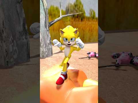 Super Sonic defeats Wooden Dolls and Guards in Squid Game #sonic #squidgame #supersonic # funny
