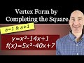 Vertex Form and Quadratic Functions