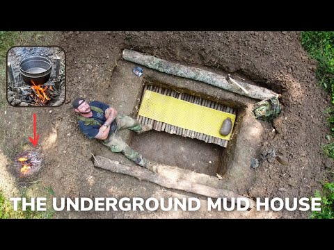 Solo Overnight Starting an Epic Underground Mud House in The Woods and Spanish Rice