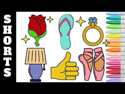 Reverse Coloring Shorts Compilation Rose Ballerina Shoes Emoji | Rainbow Splash