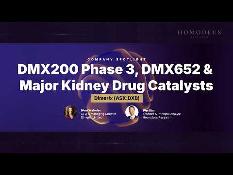 Dimerix (ASX: DXB): DMX200, DMX652 & the Global Kidney Drug Opportunity