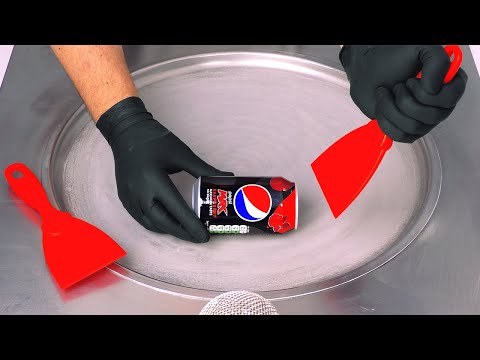 Ice Cream Experiment: turning Pepsi Max & Raspberry to Ice Cream | Ice Cream Rolls - Food ASMR