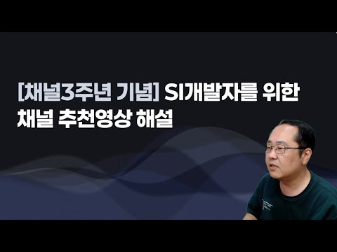 [채널3주년기념] SI개발자를 위한 채널 추천영상 해설