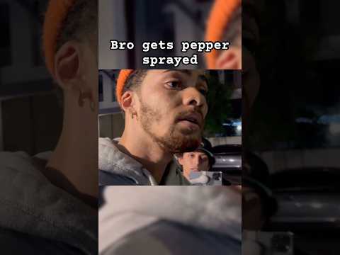 Bro gets pepper sprayed #pepperspray #public #viral #ytshorts
