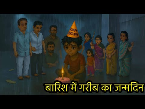 बारिश में ग़रीब का जन्मदिन | Hindi Moral Story | Sas Bahu Ki Kahaniya | Bedtime Kahaniya