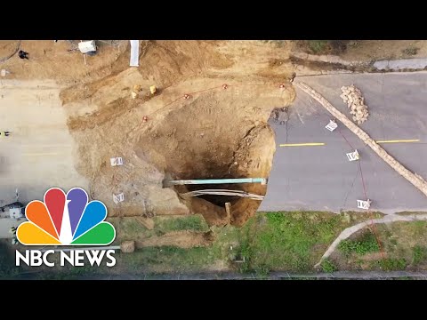 WATCH: Drone video shows aftermath of Los Angeles sinkhole that swallowed cars