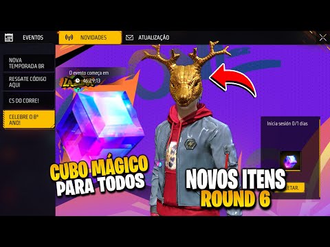 AGORA SIM!! CUBO MÁGICO DE GRAÇA, ACESSO ANTECIPADO 8° ANIVERSÁRIO E ROUND 6 - NOVIDADES FREE FIRE
