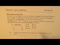 Matrix Types and Properties