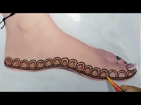 Very beautiful 😍 foot mehndi design/Easy simple mehndidesign/Pair ki mehndi #trending#viral#mehandi