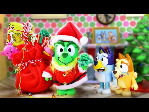 Bluey Toys ¡Cómo el Grinch se robó la Navidad de Bluey y Bingos! | Juguetes De Bluey