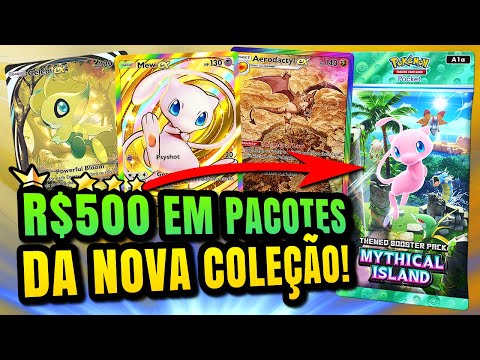 GASTEI R$500 no Pokémon TCG POCKET, abrindo a nova coleção ILHA MÍTICA!