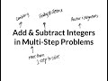 Adding and Subtracting Integers in Multi-step Problems