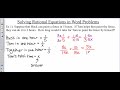 Solving Word Problems with Rational Equations