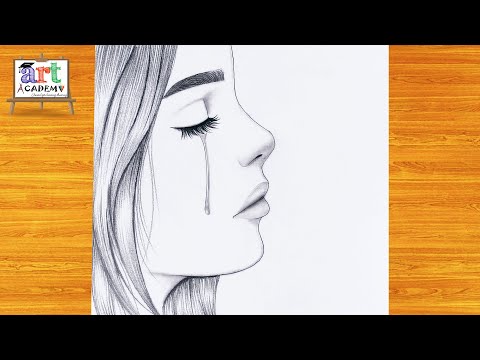 رسم بنات | تعليم رسم بنت حزينة تبكي | رسم بنات كيوت خطوة بخطوة للمبتدئين