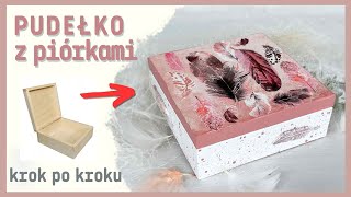 Decoupage pudełko z piórami krok po kroku No. 1027