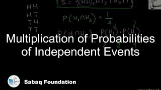 Multiplication of Proababilities of Independent Events